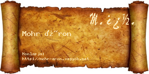 Mohr Áron névjegykártya