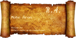 Mohr Áron névjegykártya